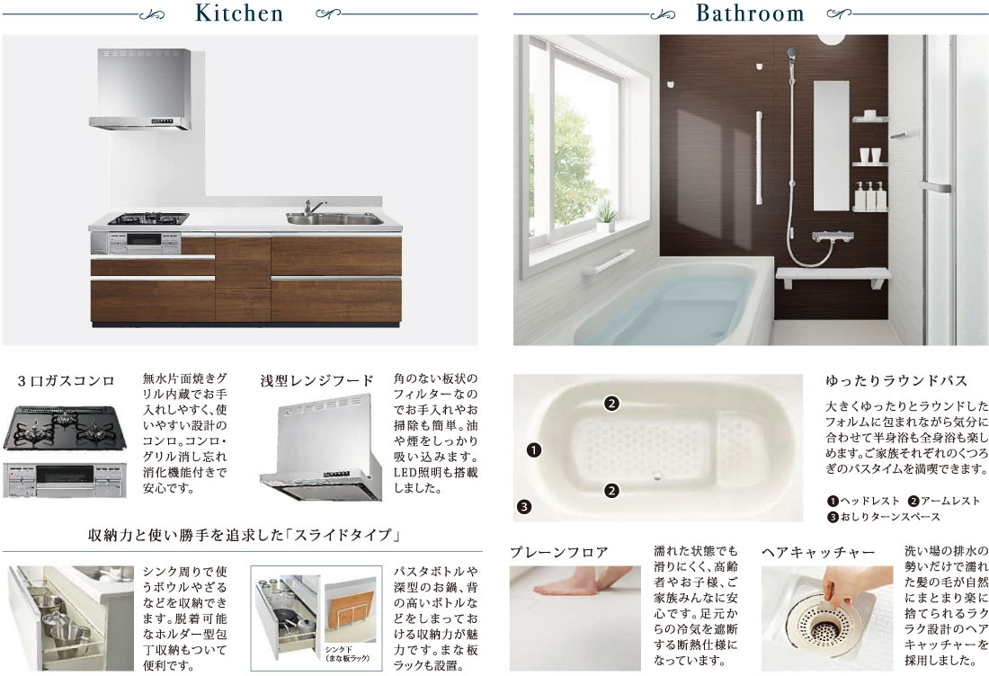 kitchen、bathroom